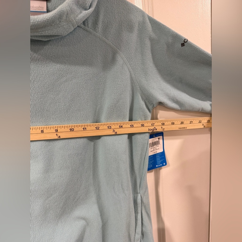 Columbia Omni-Wick Fleece Hoodie Pullover XS Aqua Blue Lightweight Active NWT - Picture 9 of 10